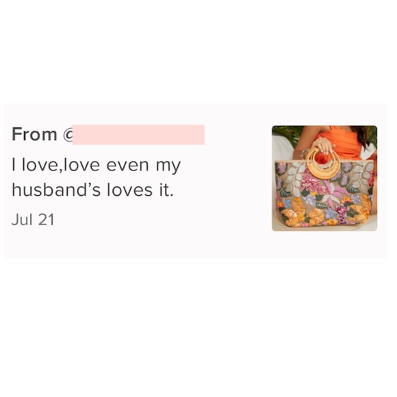 Sequined Floral Decorated Straw Tote Bag Bamboo Handle - Picture 13 of 13